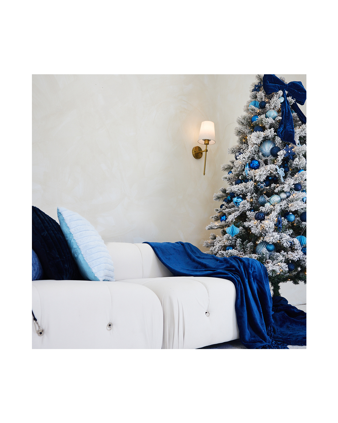 Blue Noël Christmas set in Studio A at Relic15 Studio
