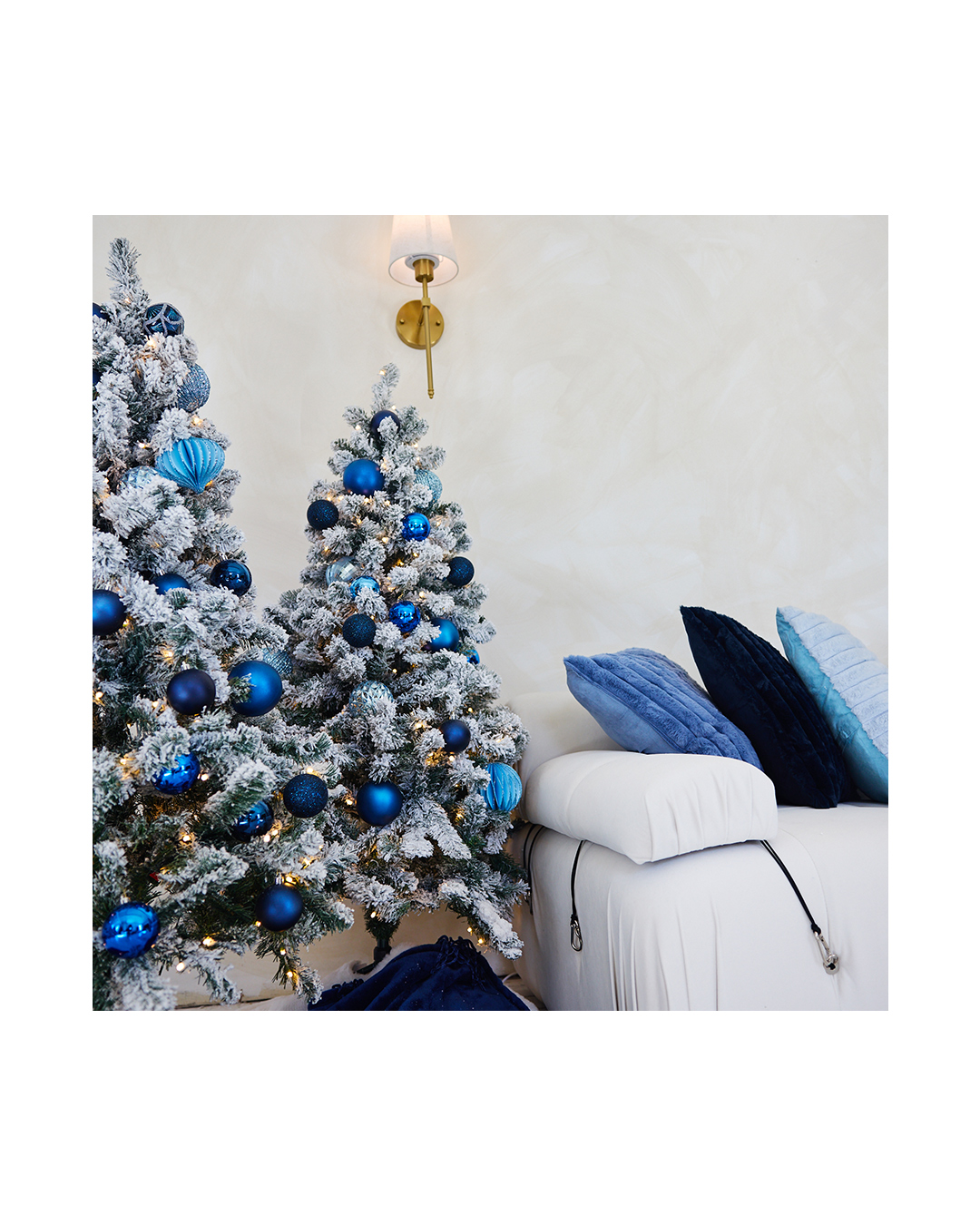 Blue Noël Christmas set in Studio A at Relic15 Studio